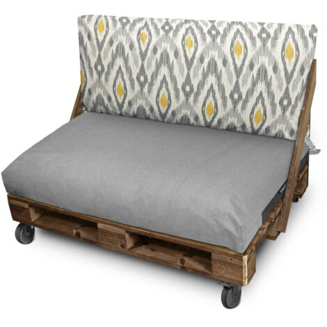 Cojín para palets Respaldo 120x45x25 Étnico Mostaza/Gris Naylim Happers