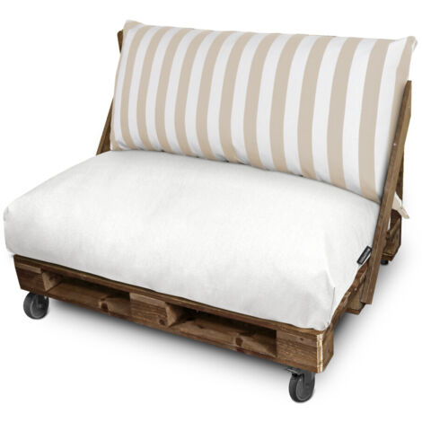 Cojín para Palets Toldotex Blanco-Crudo Funda Asiento 80x80x20 (Blanco-liso) Sin Relleno Blanco-Crudo