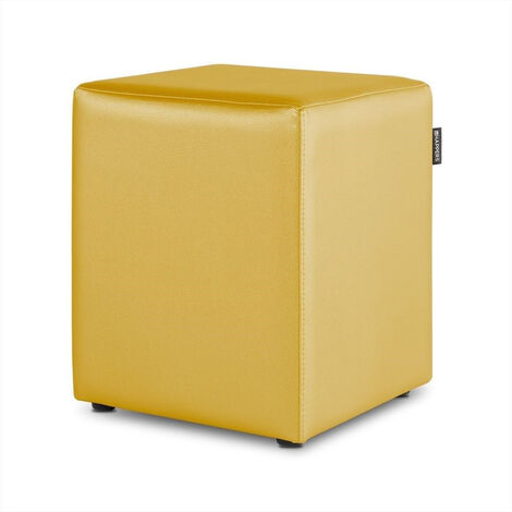 Puff Cubo Polipiel Mostaza PACK 2 UNIDADES Mostaza