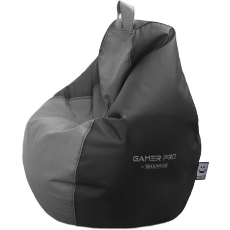 Puff Gamer PRO Polipiel Gris XXL. Ideal para Jugar con tu videoconsola