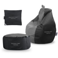 Pack Gamer Gris: Puff Gamer PRO + Reposapies + Cojín Pack Gamer PRO Gris