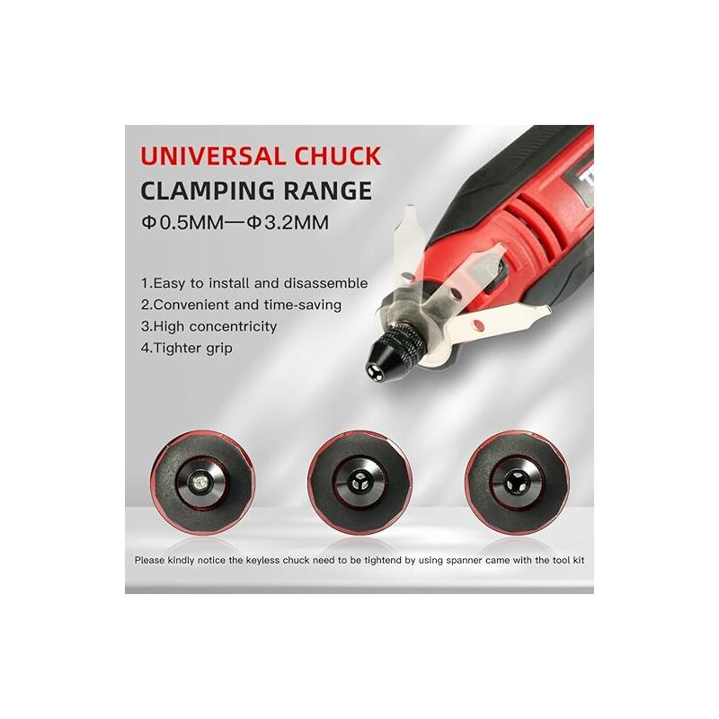Mini perceuse universelle Dremel Chuck 0,5-3,2 mm pour outil