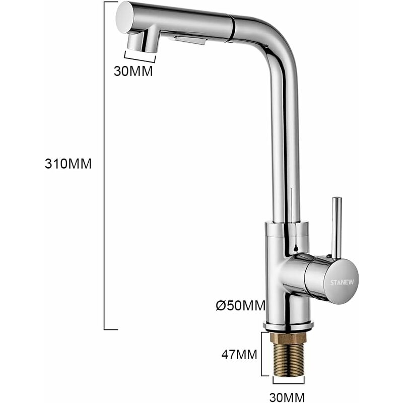 Robinet Cuisine Douchette STANEW,Mitigeur Cuisine Douchette