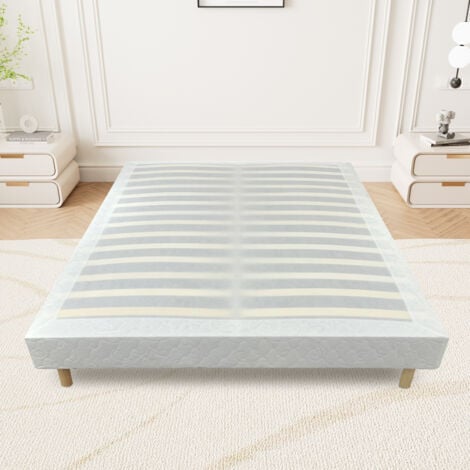 TEENO Sommier Tapissier 160x200cm Sommiers à Lattes avec 4 Pieds pour Adulte - Cadre de Lit 160x200 avec Sommier, Hauteur 29cm