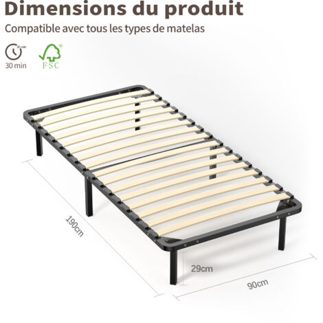 Lattes De Lit Courbées - 79 X 6,8 Cm - Renfort Sommier - Bois Résistant