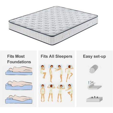 DEWINNER Matelas 90x200cm Mousse 22 cm et Mousse A Mémoire Matelas  Parfait Soutien Haute Resilience Ultra Respirante  Matelas réversible à Deux Faces entièrement utilisables