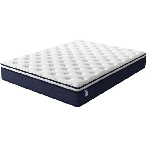Matelas à Ressorts ensachés STANEW, 25 cm d'épaisseur, Matelas à Ressorts ensachés 7 Zones Trois côtés, fermeté modérée, Confortable et Respirant, antibactérien et Anti-acariens (140x190x25cm)