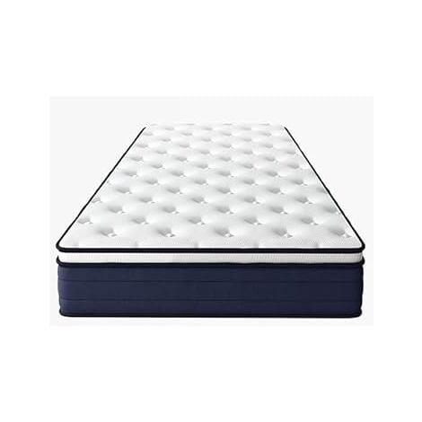 Matelas à Ressorts ensachés STANEW, 25 cm d'épaisseur, Matelas à Ressorts ensachés 7 Zones Trois côtés, fermeté modérée, Confortable et Respirant, antibactérien et Anti-acariens (90x190x25cm)