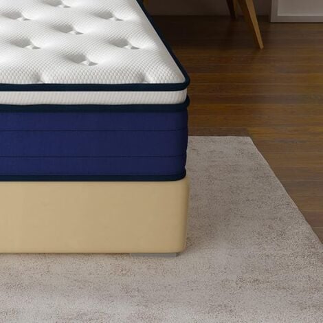 Matelas à Ressorts ensachés STANEW, 25 cm d'épaisseur, Matelas à Ressorts ensachés 7 Zones Trois côtés, fermeté modérée, Confortable et Respirant, antibactérien et Anti-acariens (90x190x25cm)
