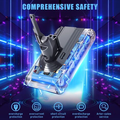 4500mAh 21.6V Batterie pour Dyson aspirateurs V8 Absolute V8 Animal V8 Fluffy SV10,STANEW Batterie de Remplacement pour Dyson avec 2 Filtres