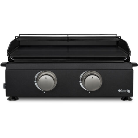 H.KOENIG PLX1022 - Plancha 2 brûleurs U noire fonte émaillée (1/5)