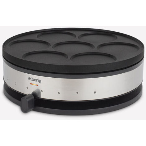 Crêpière 1500W avec plaque réversible 33 cm – Thermostat réglable jusqu'à 230 °C – Revêtement anti-adhésif – KREP56 – Hkoenig