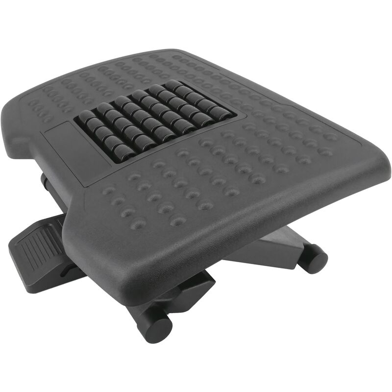 PrimeMatik - Poggiapiedi con pedana regolabile in plastica nera con effetto  massaggio 455 x 330 mm 3 livelli