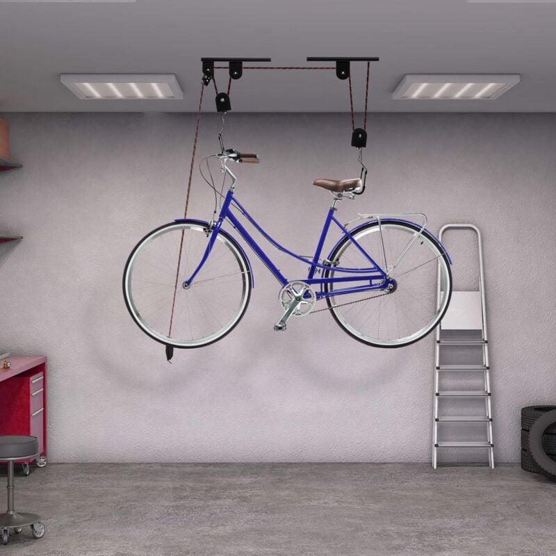 PrimeMatik - Supporto per appendere le biciclette al soffitto con corde e  carrucole