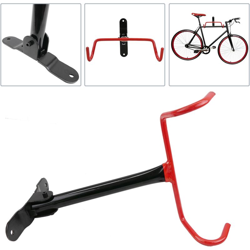 PrimeMatik - Supporto da parete a ganci per bicicletta con gancio  pieghevole per appendere bici 2-pack