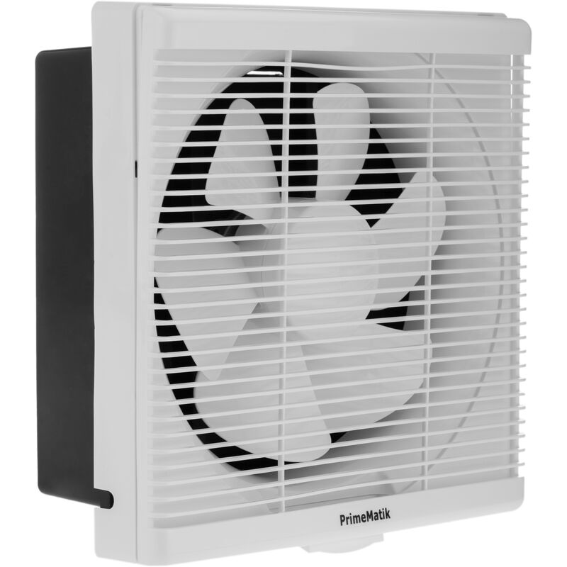 PrimeMatik - Ventilatore di scarico 285x285 mm con sistema di non ritorno,  ideale per WC bagno cucina ripostiglio garage