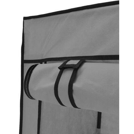 PrimeMatik - Armadio guardaroba in acciaio tessuto 70 x 45 x 155 cm grigio  con serranda