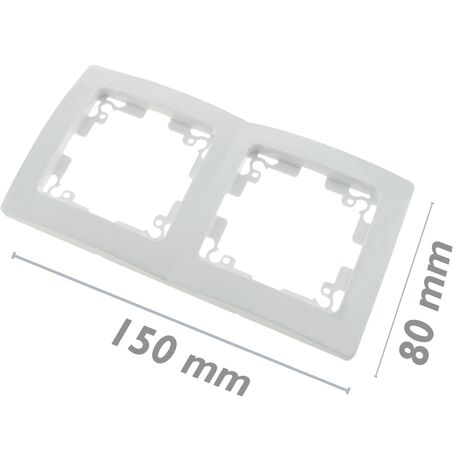 BeMatik - Salvaparete doppio per 2 moduli da incasso 150x80mm serie Lille  bianco