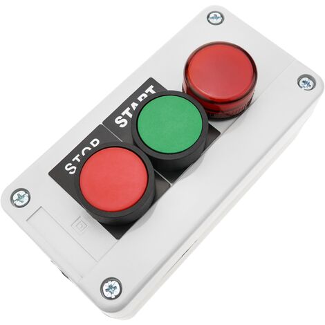 BeMatik - Scatola di controllo con 2 pulsanti momentaneo verde 1NO rosso 1NC  con luce a LED