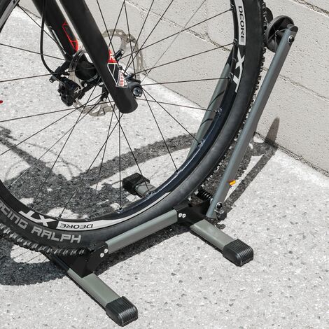 PrimeMatik - Supporto da pavimento per parcheggio biciclette Parcheggio  ruote con molla a due assi