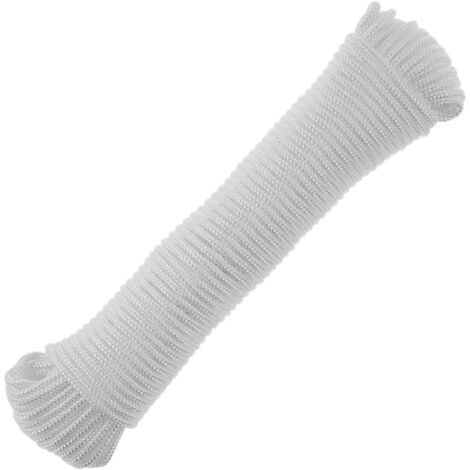 Corda di nylon intrecciata 20 m x 6 mm bianca - Cablematic