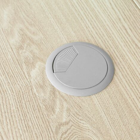 BeMatik - Confezione da 4 passacavi rotondi per incastrare in tavolo e  scrivania colore grigio diametro 80