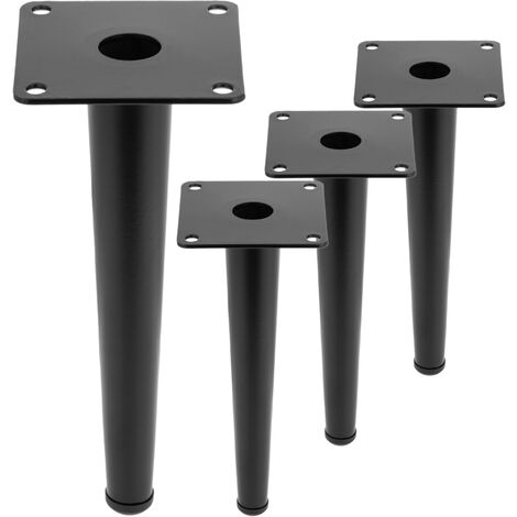 Gambe Per Letto Cilindriche In Legno - Set Di 4, 7x7x20 Cm, Nero - Per Reti A Doghe Con Filettatura 8mm - Foto 4