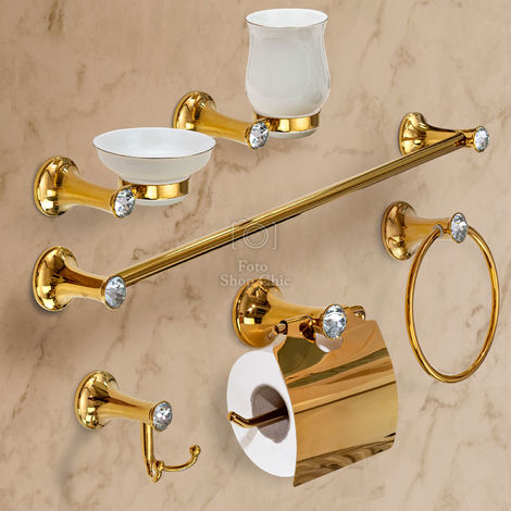 Accessori Bagno Cromo Oro.Gruppo Accessori Per Bagno