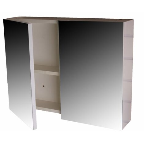 Marino Wall Mounted Mirrored Two Dooor Bathroom Cabinet Soft Close Hinges