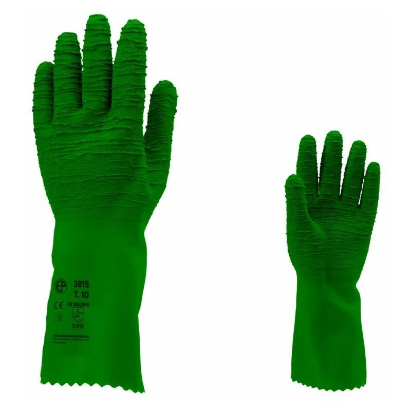 Coverguard - Gants manutention vert en latex crêpé standard
