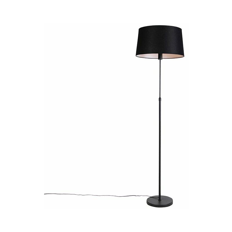 45cm mit verstellbar - Leinenschirm Parte Stehlampe schwarz schwarzem