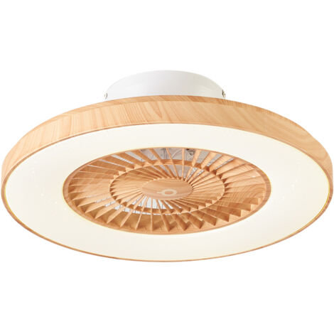 Deckenventilator Holzoptik mit Sterneffekt 60cm inkl. LED Dimmbar mit Fernbedienung - Climo (1/5)