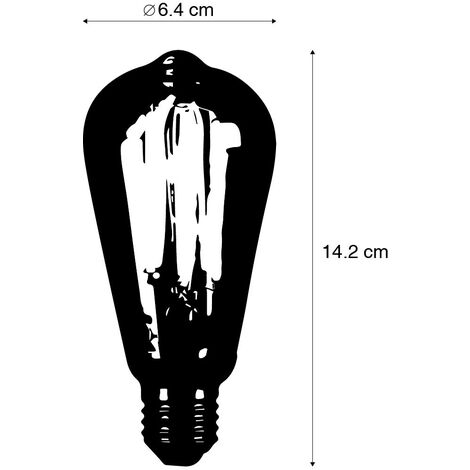 Set mit 5 intelligenten E27-LED-Lampen, dimmbar bis warm, ST64, 7 W, 806 lm,  1800–