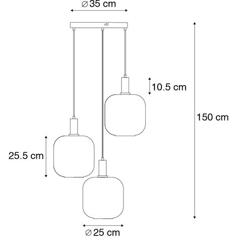 Qazqa Design-Tischlampe Zuzanna – Schwarz/gold, Rauchglas, E27, Dimmbar, 59,5 Cm Hoch