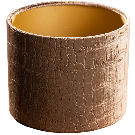 Samtlampenschirm Krokodil-Design mit goldener Innenseite 18/18/14