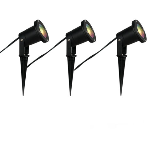 Tint 3er-Set PETUNIA Smart Outdoor LED Wegeleuchten – Steuerbar Per Alexa & Fernbedienung, Farbtemperatur 1800-6500K, IP44 Spritzwassergeschützt