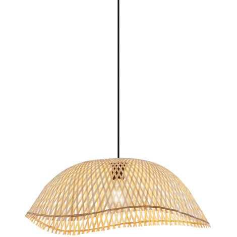 METHEDEECO Handgefertigter Leinen-Bambus Lampenschirm Hngelampe Boho   Minimalistische Dekoration Fr Schlafzimmer Und Restaurant