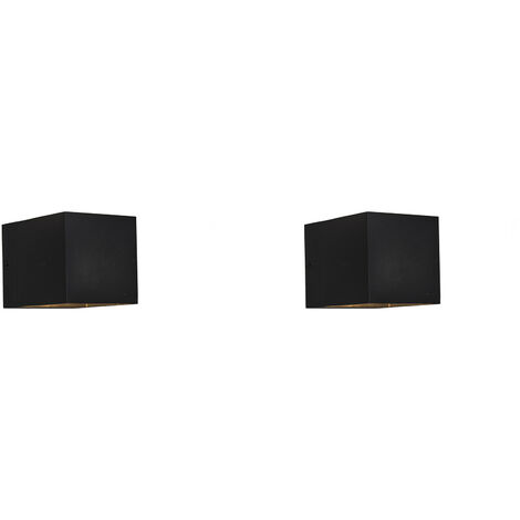 Set mit 2 modernen Wandleuchten schwarz - Transfer