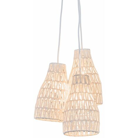 Retro Hängeleuchte weiß 35 cm - Lina 3