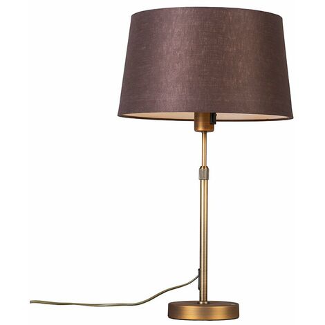 Qazqa Tischlampe Mit Zebra-Muster & Schwarzem Schirm – Verstellbar 60-74 Cm, E27 Fassung, Dimmbar, Für Wohnzimmer & Schlafzimmer