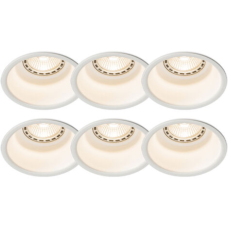 Qazqa Qure Set – 10 Weiße Einbaustrahler Schwenkbar, GU10 Fassung, Für Wohnzimmer, Küche, Flur