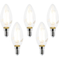 5er Set E14 LED-Glühbirnen B35 Klar 2,2W 470lm 2700K