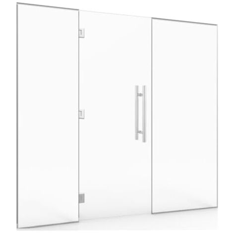 Glaswand mit Tür für Hamam und Badezimmer 180 x 190 8 mm transparentes Sicherheitsglas 2 (1/4)