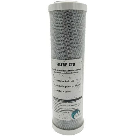 5 Mikron Aktivkohle Kartusche für 9-3 / 4 - 10 Zoll Filterhalter 2
