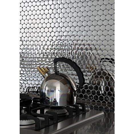 Malla mosaicos de acero inoxidable con efecto de espejo para las paredes de la cocina y el baño SORA