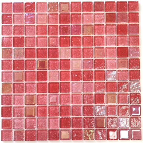 Malla mosaico de vidrio rojo para las paredes del baño y la cocina Habay Rouge