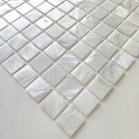 Malla mosaico y azulejo en nácar para baño y ducha Nacarat Blanc