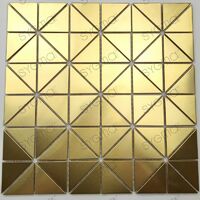 Mosaico metálico dorado para pared de acero inoxidable en cocina o baño DALIA