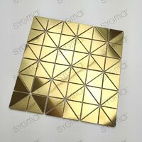 Mosaico metálico dorado para pared de acero inoxidable en cocina o baño DALIA