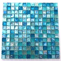 azulejos de vidrio azul y mosaico para el baño y la cocina Arezo Turquoise
